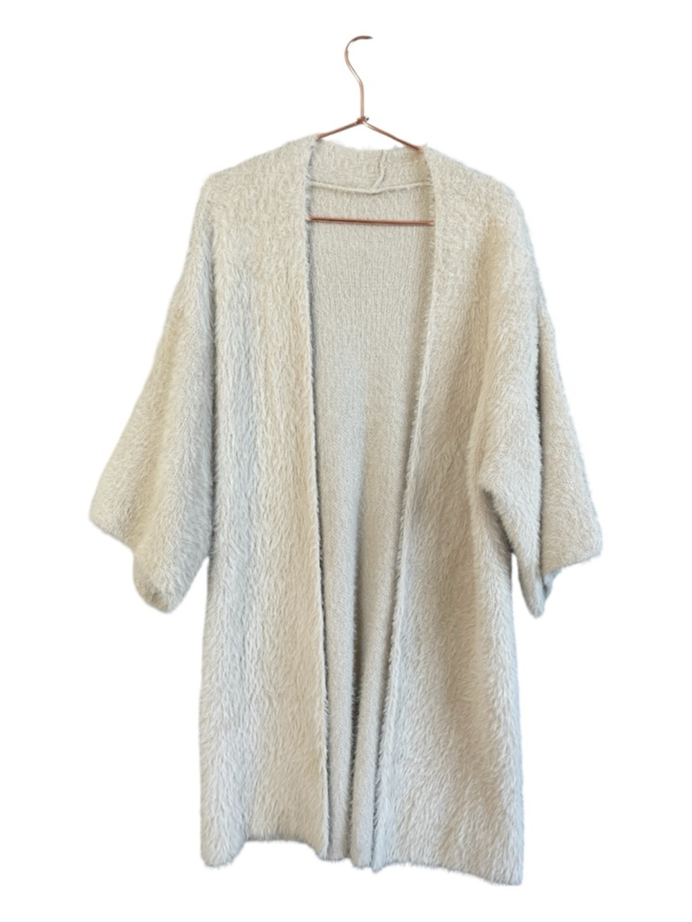 Cozy Open-Front Women's Cream Cardigan Sweater M